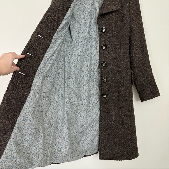 Sisley Long tailored tweed single breasted coat - Picture 5 of 12